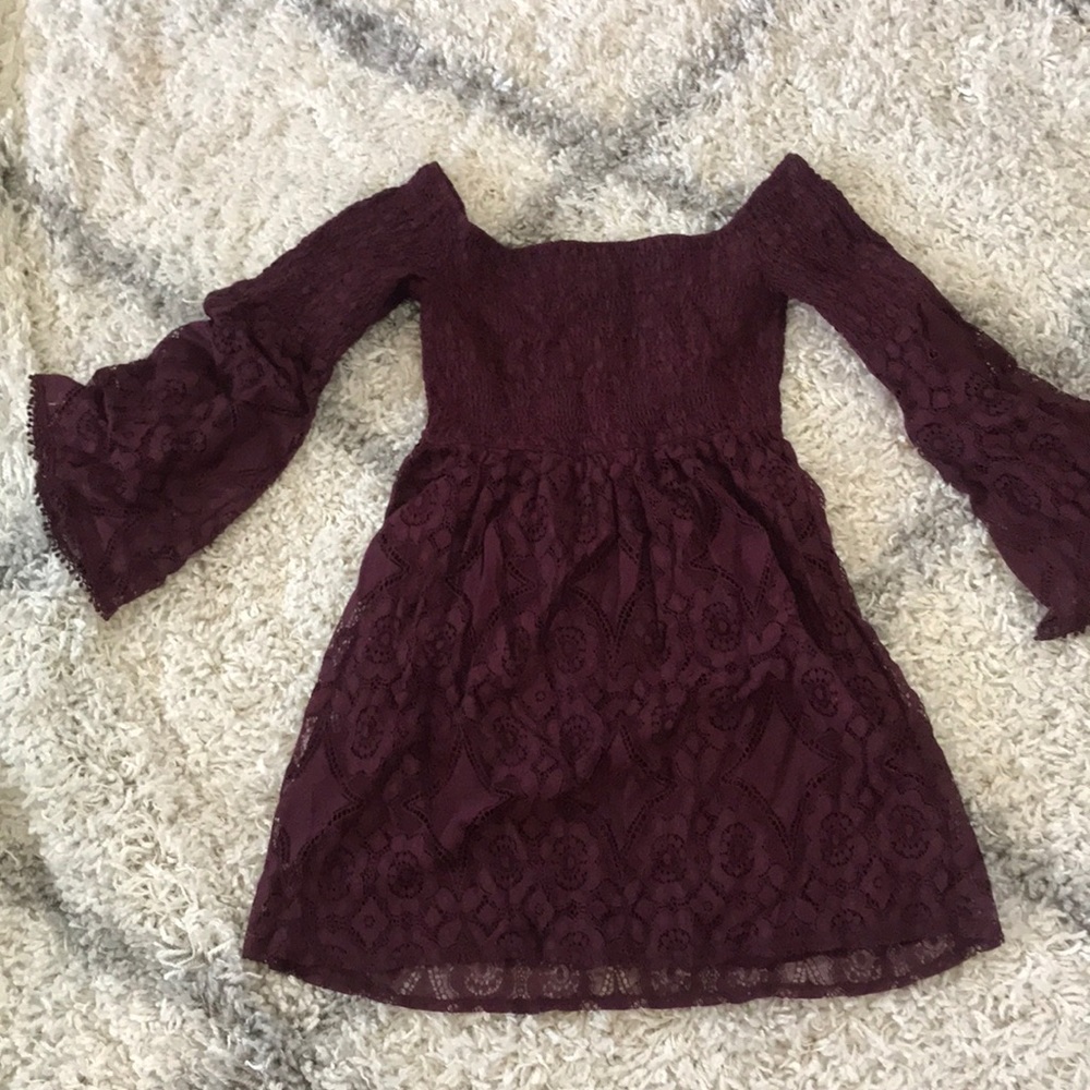 Burgundy boho dress